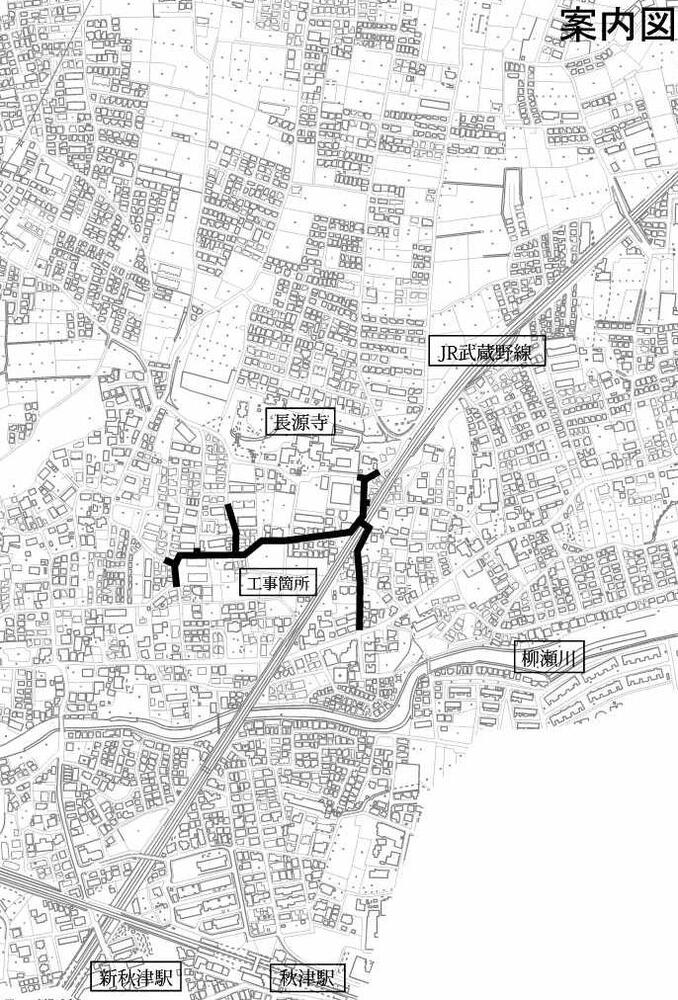 松井地区配水管更新第3号工事案内図の画像