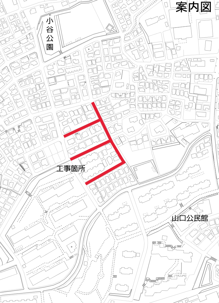 山口地区配水管更新第1号工事(ゼロ債務)案内図の画像