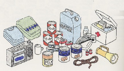 飲料水や携帯ラジオ･懐中電灯･乾電池を準備しておきましょう